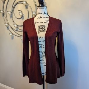 nanette lepore maroon cardigan